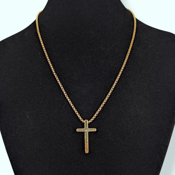 Jewelry - (2/$20) Metal Chain Cross Pendant Necklace